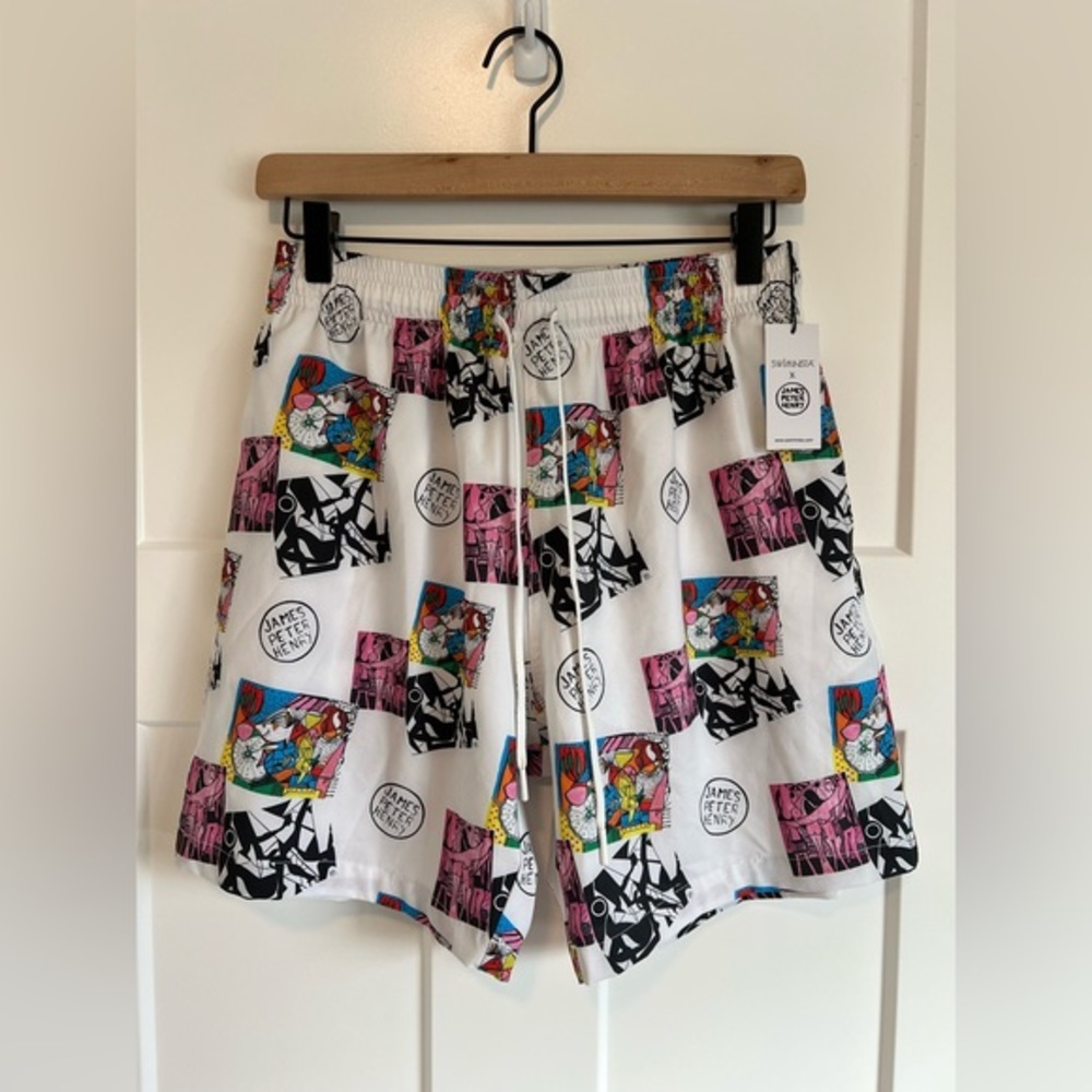 NWT, Swiminista X James Peter Henry Men’s Board Shorts, Sz M